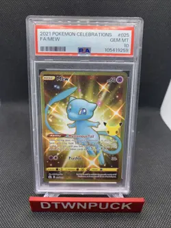 Pokemon TCG Mew 025/025 Gold Celebrations 25th Anniversary Card PSA 10 Gem Mint - Image 2