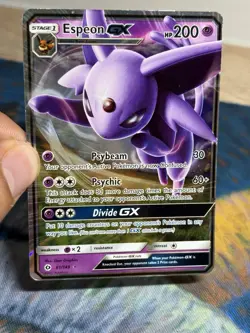 Espeon GX 61/149 Sun & Moon Base Ultra Rare Full Art Pokemon Card MP - Image 3