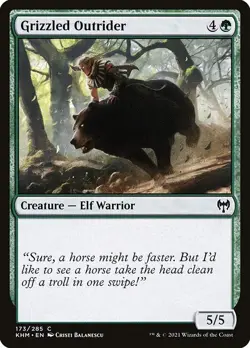 (1x FOIL) GRIZZLED OUTRIDER - Kaldheim - MTG Magic the Gathering Card - Image 1