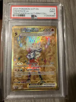 Pokemon TCG Cinderace EX 163 Scarlet & Violet Promo Holo Card PSA 9 Mint - Image 1