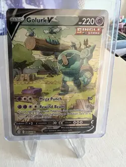Golurk V Evolving Skies Pokemon Miscut Error Card. Rare - Image 1