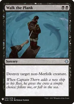 Walk the Plank 130 PLST XLN MTG Black Sorcery Uncommon Merfolk 2017 Yanner EN - Image 1