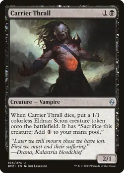 Carrier Thrall 106 BFZ 2015 MTG Black Vampire Uncommon Creature Lasahido EN - Image 1