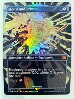Foil Aettir and Priwen Final Fantasy FFXIV MTG Equipment Legendary Artifact NM/M - Image 1
