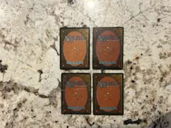 Mtg Lightning Bolt x4 - Magic the Gathering Lightning Bolt HP/Damaged/Stained - Image 2