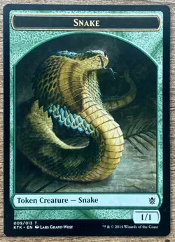 MTG Snake - Token Creature Magic the Gathering Card Lars Grant West - Image 1