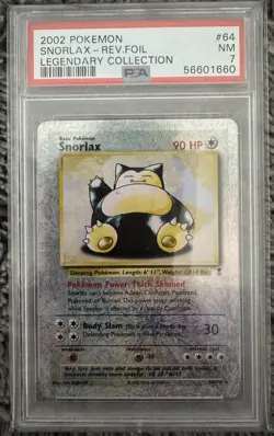 PSA 7 - Snorlax - Reverse Holo - 64/110 - Pokemon Legendary Collection - Image 1