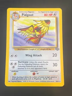 ENGLISH POKEMON PIDGEOT 8/64 HOLO WIZARD JUNGLE ROUCARNAGE - EXC - Image 1