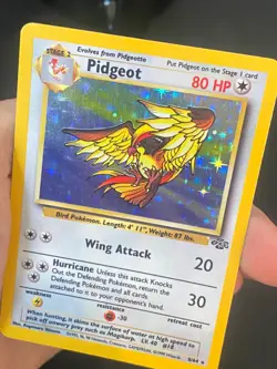 ENGLISH POKEMON PIDGEOT 8/64 HOLO WIZARD JUNGLE ROUCARNAGE - EXC - Image 2