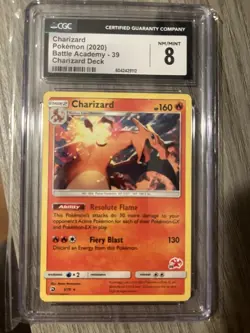 Pokemon Charizard 3/70 from Battle Academy Charizard Deck in a CGC 8 NM/MINT - Image 2