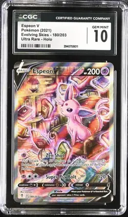 ✨✨ CGC 10 Espeon V 180/203 2021 Pokemon Sword & Shield Evolving Skies - Image 1
