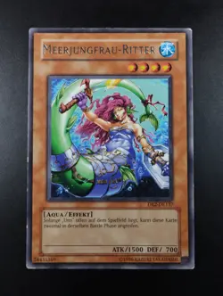 YUGIOH 2005 | MERMAID KNIGHT | DR2-DE137 | GERMAN | RARE | VG - GOOD (PLAYED) - Image 1