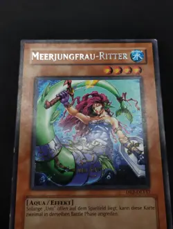 YUGIOH 2005 | MERMAID KNIGHT | DR2-DE137 | GERMAN | RARE | VG - GOOD (PLAYED) - Image 5