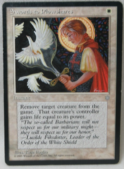 SWORDS TO PLOWSHARES - Ice Age - Magic the Gathering MTG Trading Card 1995 #12 - Image 1