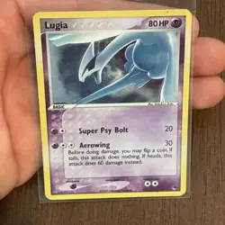 Lugia 2/17 POP Series 5 Holo Rare Pokemon Card w/ Swirl - Played - Image 3