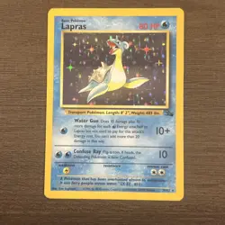 Pokemon Lapras 10/62 Fossil Unlimited Holo Vintage WOTC MP - Image 1