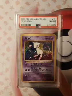 1997 POKEMON JPN FOSSIL #151 MEW-HOLO PSA 8 - new slab - Image 1