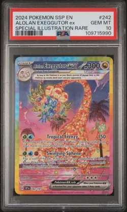 2024 POKEMON SSP EN-SURGING SPARKS #242 ALOLAN EXEGGUTOR EX PSA 10 - Image 1