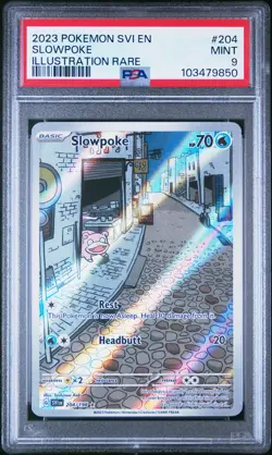 2023 POKEMON SVI EN-SCARLET & VIOLET ILLUSTRATION RARE #204 SLOWPOKE PSA 9 - Image 1
