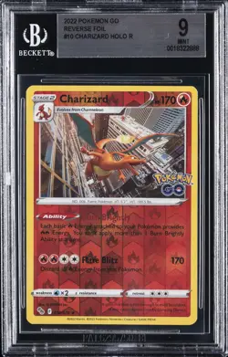 2022 POKEMON GO REVERSE FOIL #10 CHARIZARD HOLO R BGS 9 - Image 1