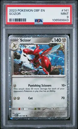 2023 POKEMON OBF EN-OBSIDIAN FLAMES #141 SCIZOR PSA 9 - Image 1