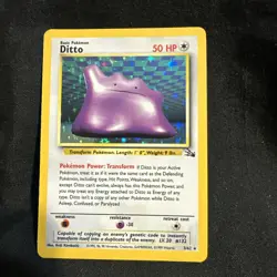 Pokemon TCG Ditto Fossil Holo Rare Card 3/62 1st Edition Great Condition - Image 1