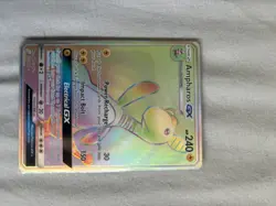 Pokemon Ampharos GX Full Art Rainbow Rare Card 185/181 Near Mint Condition - Image 1