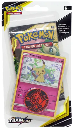 Pokemon TCG Sun & Moon Team Up Mimikyu Blister Booster Pack [with Coin] - Image 1