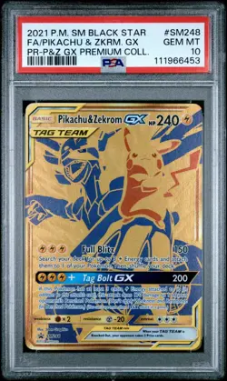 Pokemon Pikachu Zekrom GX Sun Moon Black Star Promo Tag Team Gold SM248 PSA 10 - Image 1