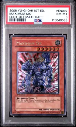 2008 Yu-Gi-Oh! Maximum Six Light of Destruction LODT 1st Edition UTR PSA 8 - Image 1