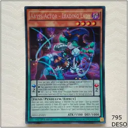 Abyss Actor - Leading Lady - DESO-EN021 - Secret Rare 1st Edition Yugioh - Image 1