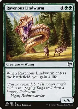 (3x FOIL) RAVENOUS LINDWURM - Kaldheim - MTG Magic the Gathering Card - Image 1