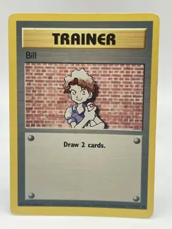 Bill 91/102 Pokemon Trainer Card Base Set WOTC Non Holo Vintage 1999 MP - Image 1