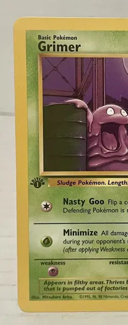 1st Edition Fossil Grimer 48/62 Pokemon Card WOTC Vintage LP - Image 2