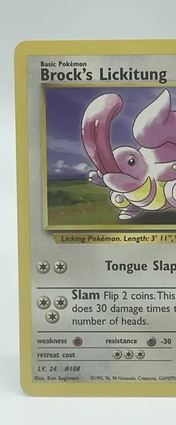 Brock’s Lickitung 41/132 Unlimited Gym Heroes Pokemon Card WOTC Vintage 1999 LP - Image 2
