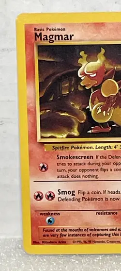 Magmar 39/62 Pokemon Card Unlimited Fossil Non Halo WOTC 1999 Vintage LP - Image 2