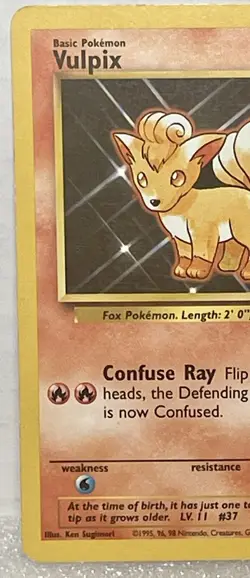 Vulpix 68/102 Base Set Unlimited Common Non Halo 1999 WOTC Pokemon Card LP - Image 2
