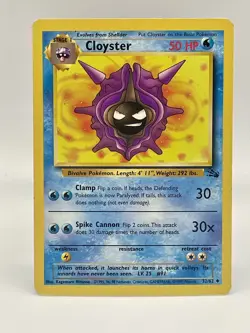 Cloyster 32/62 Fossil Uncommon Non Holo Vintage 1999 Pokemon Card LP - Image 1