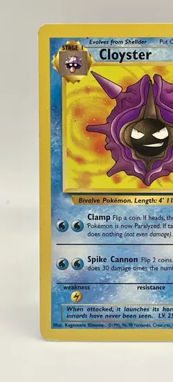 Cloyster 32/62 Fossil Uncommon Non Holo Vintage 1999 Pokemon Card LP - Image 2