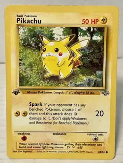 1st Edition Jungle Pikachu 60/64 Pokemon Card WOTC Vintage LP - Image 1