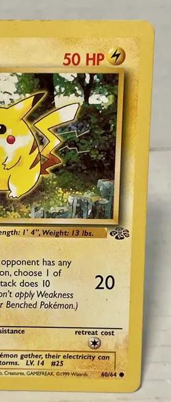 1st Edition Jungle Pikachu 60/64 Pokemon Card WOTC Vintage LP - Image 3