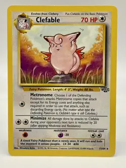 Clefable 17/64 Jungle Non Holo Rare Vintage 1999 Pokemon Card WOTC NM - Image 1