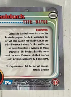1999 Topps Golduck #55 Pokemon Card TV Animation Edition Vintage LP - Image 2