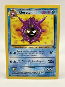 Cloyster 32/62 Fossil Uncommon Non Holo Vintage 1999 Pokemon Card NM - Image 1