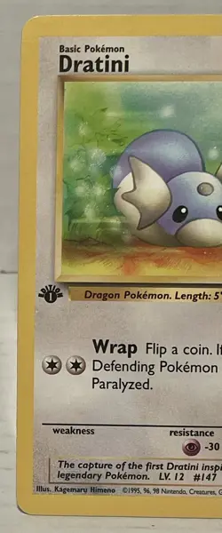 1st Edition Team Rocket Dratini 53/82 Pokemon Card WOTC Vintage LP - Image 2