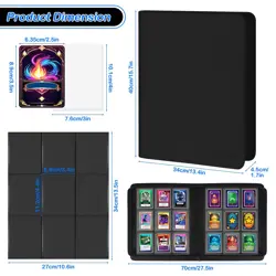 Top Loader Binder 9 Pocket Trading Card Binder for 3"x4" Rigid Cards 360 Pock... - Image 4