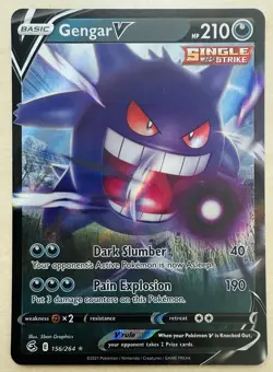 Gengar V 156/264 - SWSH Fusion Strike Ultra Rare Holo - Pokemon TCG Card [NM] - Image 1