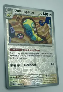 Dudunsparce 129/162 Reverse Holo Rare Temporal Forces Pokemon TCG Mint Unplayed - Image 2