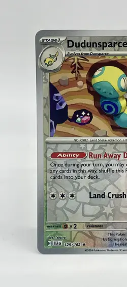 Dudunsparce 129/162 Reverse Holo Rare Temporal Forces Pokemon TCG Mint Unplayed - Image 3