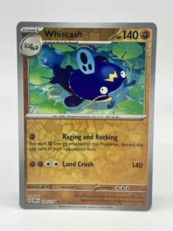 Whiscash 109/197 Reverse Holo Obsidian Flames SV03 Pokemon TCG Mint Unplayed - Image 1